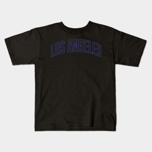 Los Angeles Blue Outline Kids T-Shirt by Good Phillings